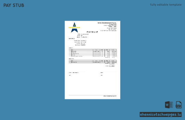 Beispiel für eine Gehaltsabrechnung von Norstar Ship Management